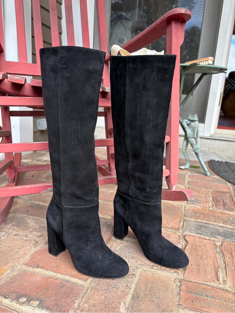 J McLaughlin “Camila” Women's Black Suede Knee-High Heeled Boots